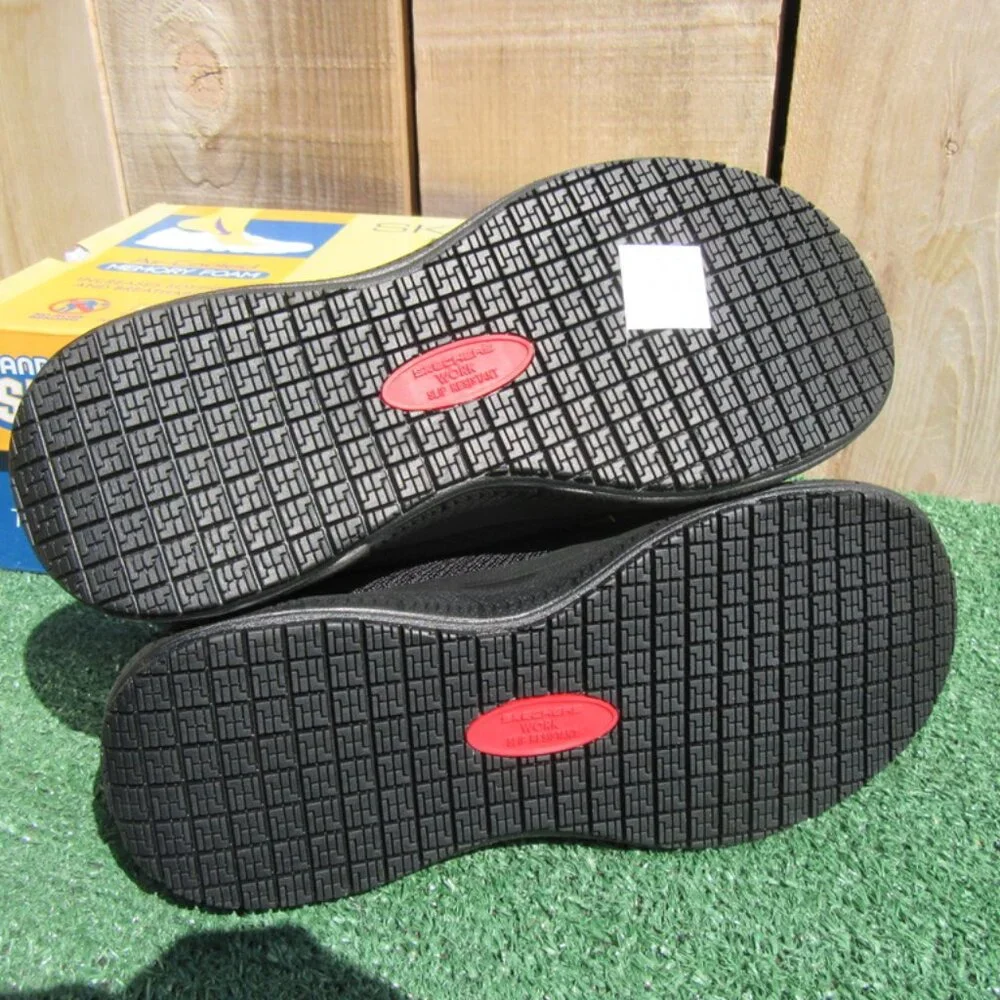 Brand New Skechers Enslee Black Slip Ins Slip Resistant Sneakers Shoes Size 7.5 - Picture 6 of 7